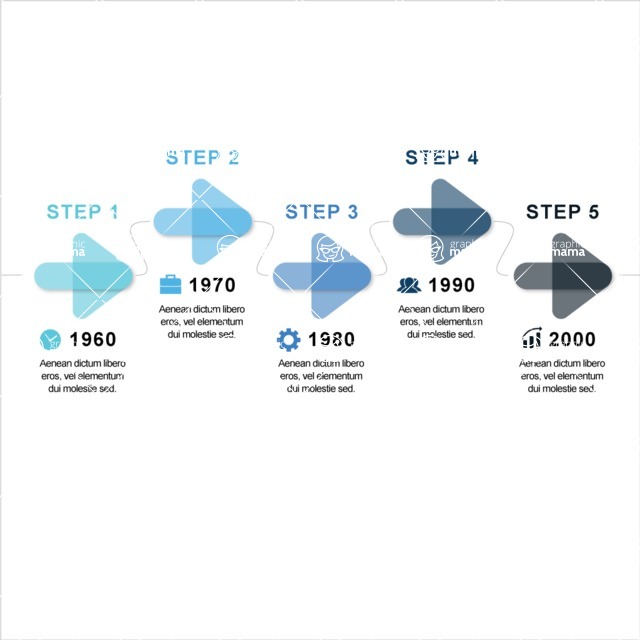 Infographic Templates Collection - Vector, Photoshop, PowerPoint, Google Slides - Five Steps With Arrows Vector Infographic Template Design